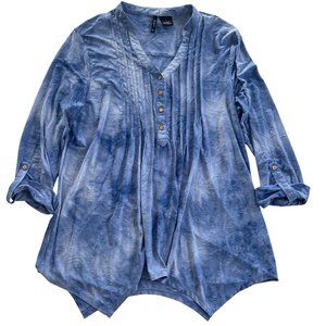 Blue Swirl Faded Shirt SZ L
